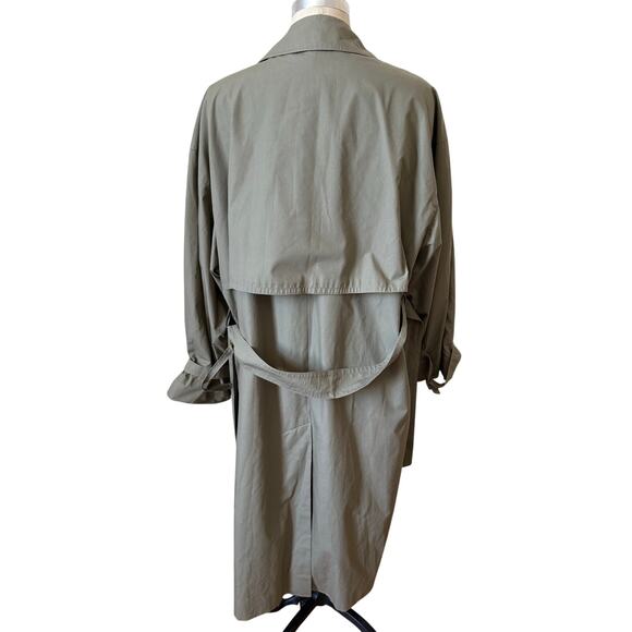 Vintage Aquascutum Men's Aqua 5 Olive Green Trench Coat Size 42S - Picture 3 of 7